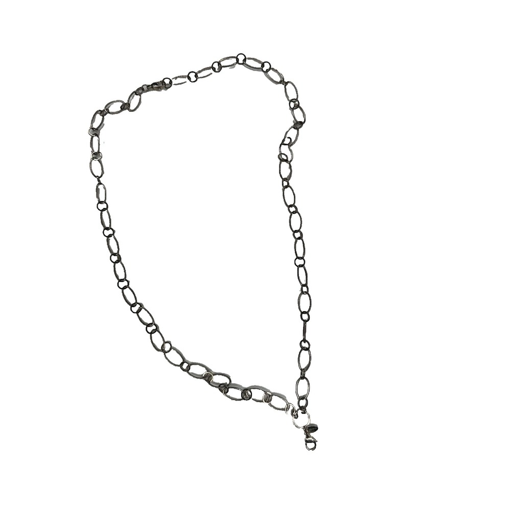 Origami Owl Necklace Oval Links Chain Silver Tone With Clip 28" Long